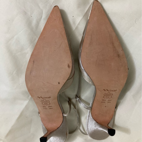 NINA Leather/Silk Sling Back Pumps 6.5M NWOT - Picture 7 of 7